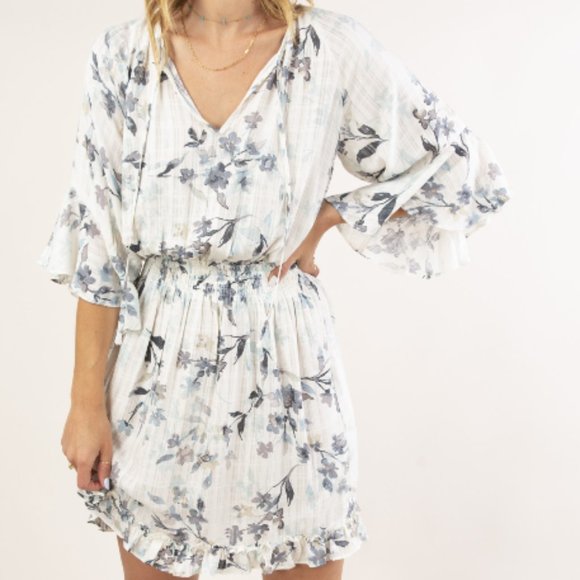 Love Stitch Elbow Sleeve Smocked Waist Dress - Picture 4 of 4